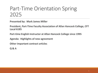 Part-Time Faculty Contract Updates Spring 2025