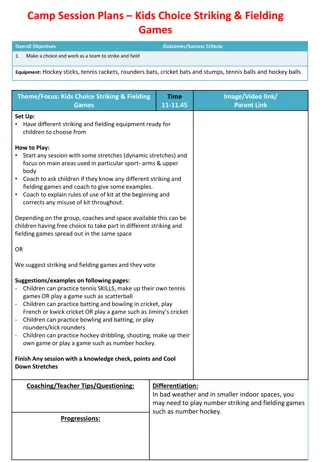 Kids Choice Striking & Fielding Games Overview