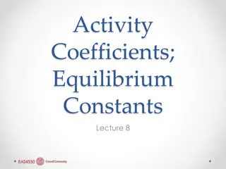 Electrolyte Activity Coefficients & Equilibrium Constants Overview