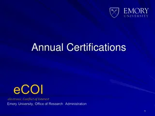 Completing Annual Certifications Form at Emory University