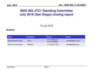 IEEE 802.11-18/1285r0 July 2018 Report