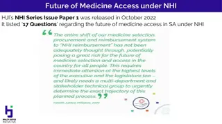Future of Medicine Access under NHI - Overview