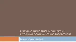 Restoring Public Trust in Charities: Governance & Enforcement Reform