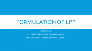 Linear Programming Problem Formulation & Terminology
