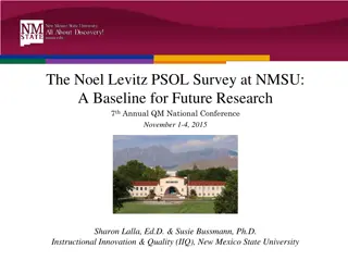 Baseline Study on Online Course Quality and Services at NMSU