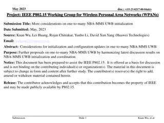 Considerations on One-to-Many NBA-MMS UWB