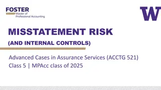 Advanced Cases in Assurance Services - Misstatement Risk and Internal Controls