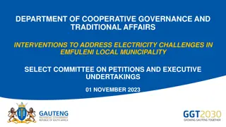 Interventions for Addressing Electricity Challenges in Emfuleni Local Municipality