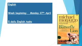 Daily English Tasks and Challenges for Week Beginning April 27th