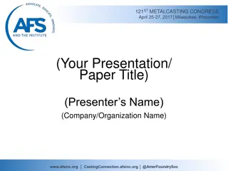 Metalcasting Congress Presentation