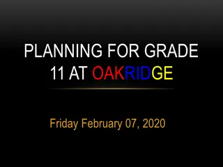 Oakridge Grade 11 Program Information