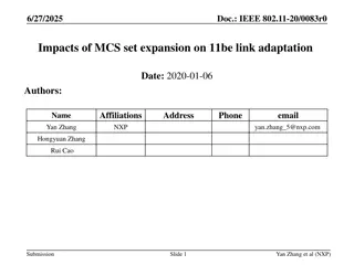Impacts of MCS Set Expansion on 11be Link Adaptation