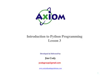 Innovation with Python: Introductory Programming Topics