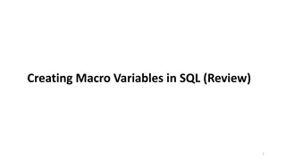 SQL Macro Variables Overview
