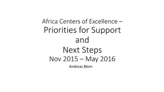 Africa Centers of Excellence Priorities & Next Steps