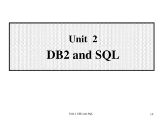 Overview of Unit 2 - DB2 and SQL