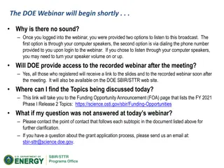 DOE SBIR STTR Phase I Release 2 Topics Webinar