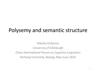 Understanding Polysemy and Homonymy