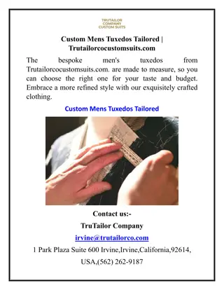 Custom Mens Tuxedos Tailored Trutailorcocustomsuits.com