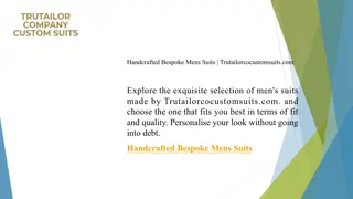 Handcrafted Bespoke Mens Suits Trutailorcocustomsuits.com