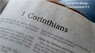 Study on 1 Corinthians 7:1 and Paul's Advice