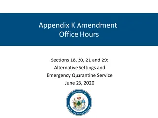 Alternative Settings and Emergency Quarantine Service Guidelines