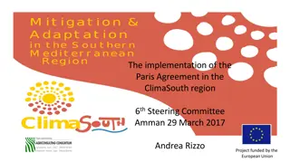 Implementation of Paris Agreement in ClimaSouth - Progress Report