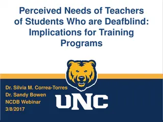 Teachers of Deafblind Students: Perceived Needs & Training Implications