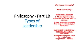 Leadership Philosophy: Objectives and Types