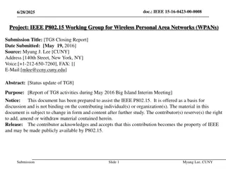 IEEE WPANs TG8 Closing Report