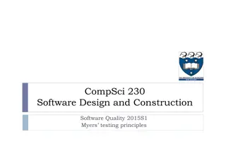Software Quality Principles and Testing Overview