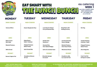 Delicious Nursery Menu Selections
