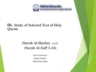 Study of Selected Texts from Surah Al-Hashr and Al-Saff