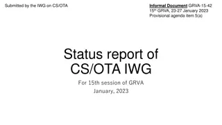 CS/OTA IWG Status Report 15th GRVA Session January 2023