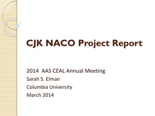 CJK NACO Project Report Activities