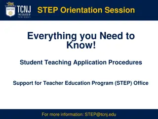 Student Teaching Application Procedures and Support