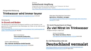 Nitrate Contamination in German Water Systems