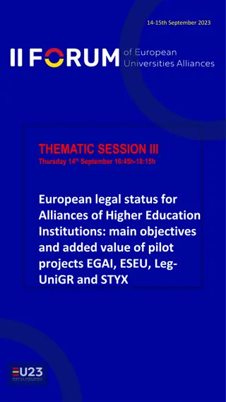 European Legal Status for Alliances of Higher Education Institutions