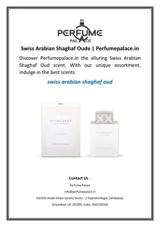 Swiss Arabian Shaghaf Oude.Perfumepalace.in