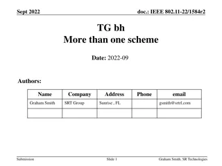 IEEE 802.11-22/1584r2 TGbh Schemes and Flexibility