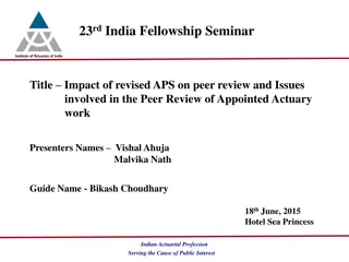 Impact of Revised APS on Peer Review in Appointed Actuary Work
