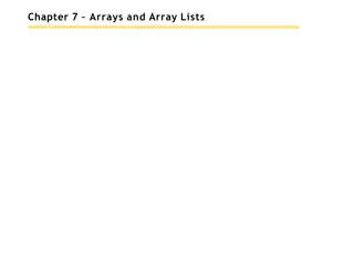 Working with Arrays and Array Lists