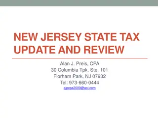New Jersey State Tax Update and Recent Developments