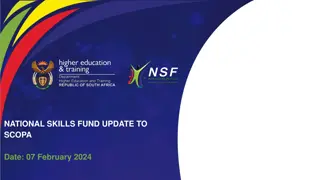 National Skills Fund Update: Investigations, Audit Outcomes, and Human Resource Management