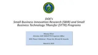 DOE SBIR/STTR Phase II Webinar Overview