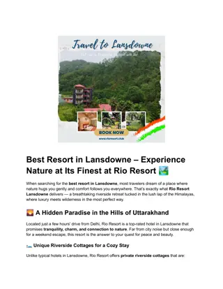Best Resort in Lansdowne – Experience Nature at Its Finest at Rio Resort
