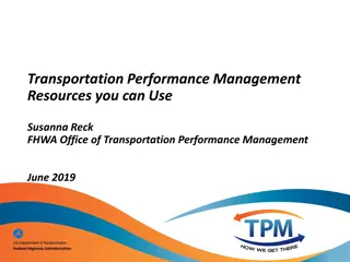 Transportation Performance Management Resources & FHWA Rulemakings