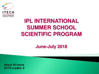 Summer School Scientific Program 2018