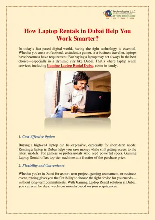 How Laptop Rentals in Dubai Help You Work Smarter?