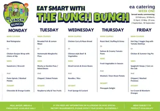 School Menu Weeks February to September